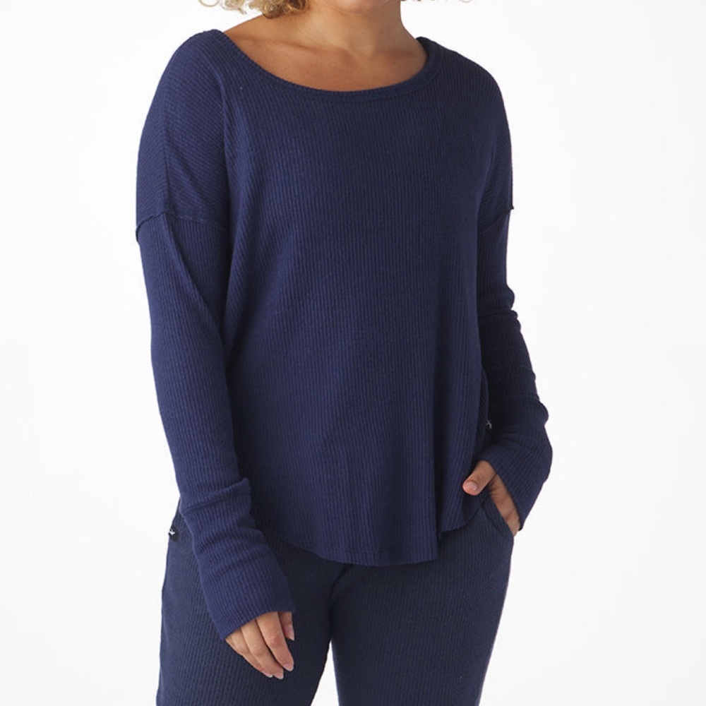 Glider Freestyle Long Sleeve Indigo Top NWT Size L